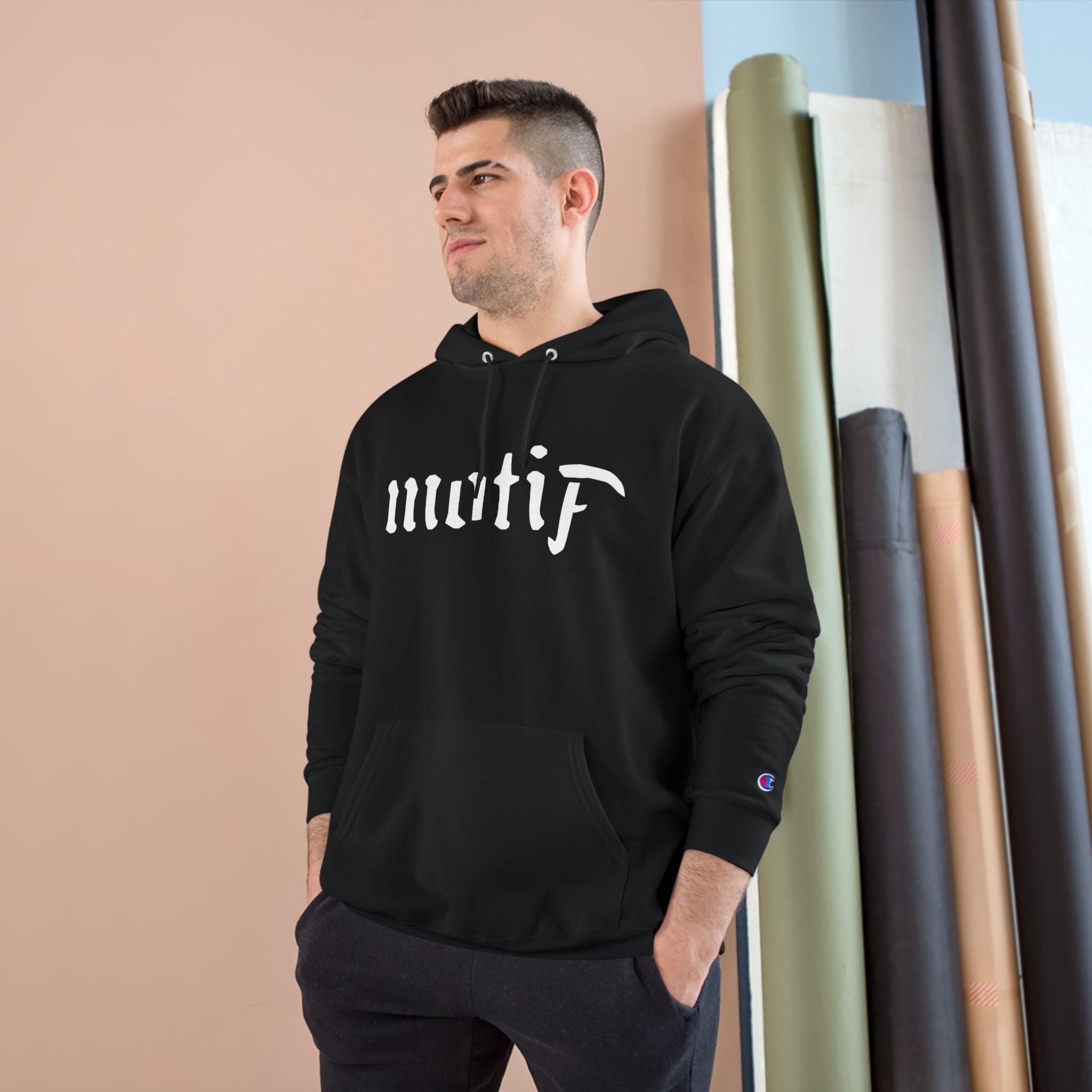 Noir Black Champion Hoodie