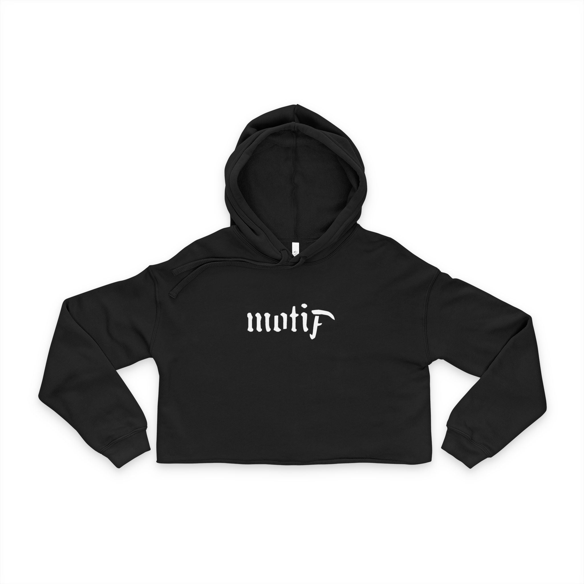 Noir Black Cropped Hoodie